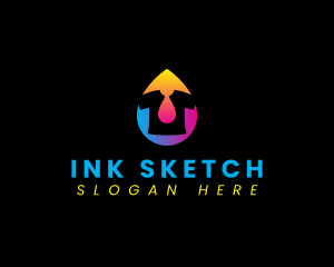 Shirt Ink Droplet logo design