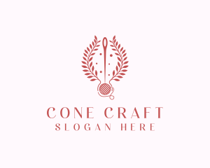 Sewing Thread Wreath  logo design