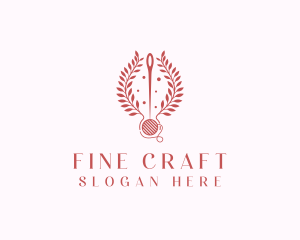 Sewing Thread Wreath  logo design