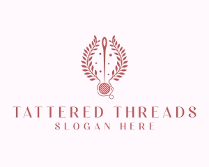 Sewing Thread Wreath  logo design