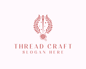 Sewing Thread Wreath  logo design