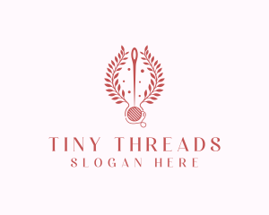 Sewing Thread Wreath  logo design