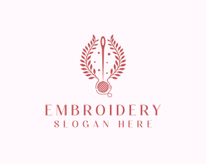 Sewing Thread Wreath  logo design