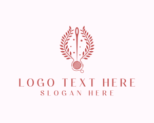 Embroidery - Sewing Thread Wreath logo design