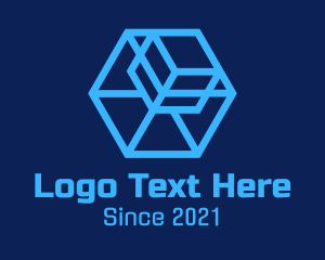 Three Dimension - Blue Digital  Box logo design
