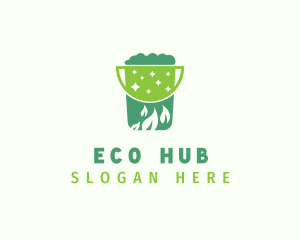 Housekeeping Eco Bucket  logo design