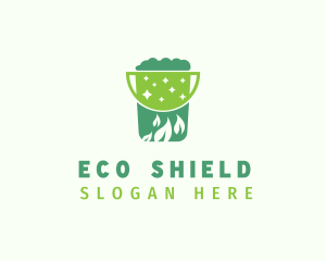 Housekeeping Eco Bucket  logo design