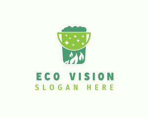 Housekeeping Eco Bucket  logo design