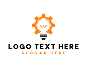 Invention - Light bulb Cogwheel logo design