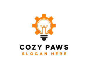 Light bulb Cogwheel Logo