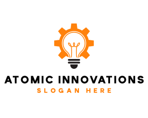 Light bulb Cogwheel logo design