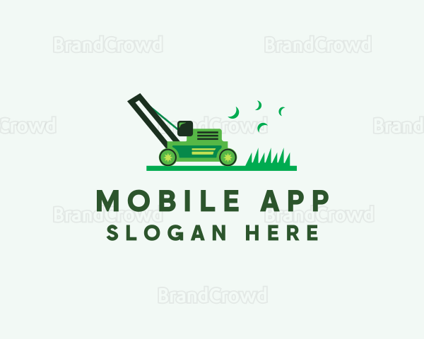 Grass Lawn Mower Landscaping Logo