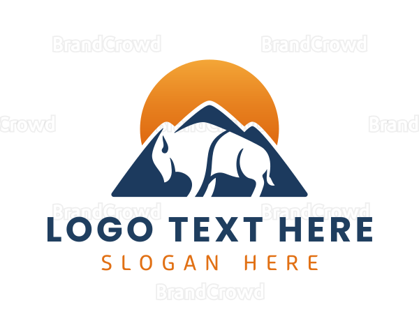 Mountain Bison Buffalo Logo
