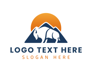 Adventure - Mountain Bison Buffalo logo design