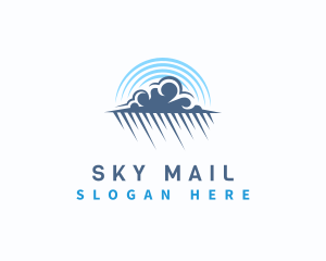 Rain Cloud Sky Weather logo design