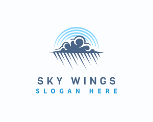 Rain Cloud Sky Weather logo design