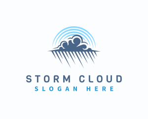 Rain Cloud Sky Weather logo design