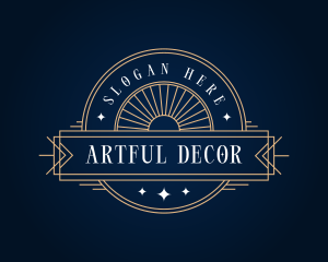 Art Deco Sun Ornament logo design