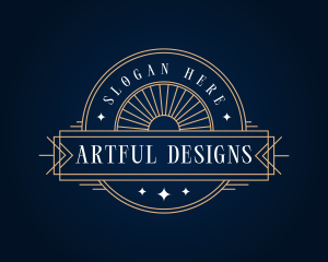 Art Deco Sun Ornament logo design