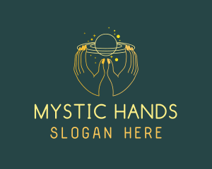 Mystical Planet Hand logo design