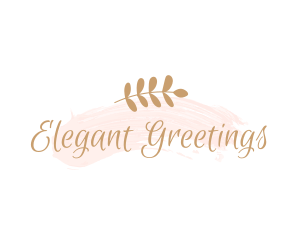 Elegant Leaf Cursive logo design