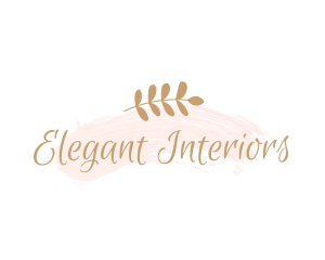 Elegant Leaf Cursive logo design