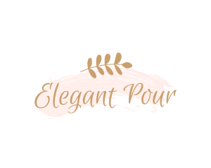 Elegant Leaf Cursive logo design