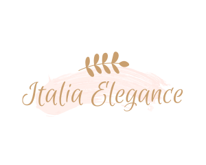 Elegant Leaf Cursive logo design