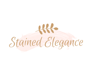 Elegant Leaf Cursive logo design