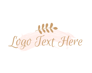 Aesthetic - Elegant Leaf Cursive logo design