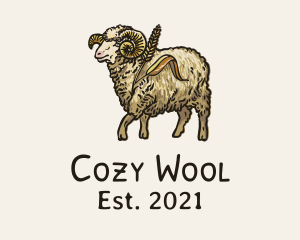 Wool - Ram Wheat Mill Barn logo design