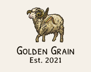 Rice - Ram Wheat Mill Barn logo design