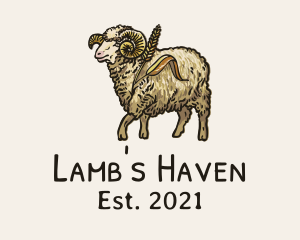 Lamb - Ram Wheat Mill Barn logo design