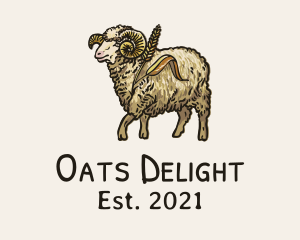 Oats - Ram Wheat Mill Barn logo design