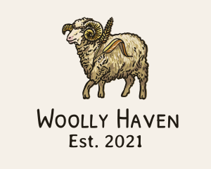 Sheep - Ram Wheat Mill Barn logo design