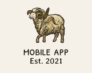 Sheep - Ram Wheat Mill Barn logo design