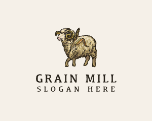 Mill - Ram Wheat Mill Barn logo design