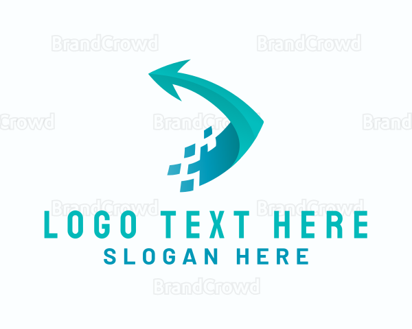 Digital Pixel Arrow Logo