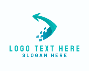 Forwarding - Digital Pixel Arrow logo design