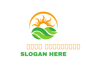 Sun Leaf Circle Logo