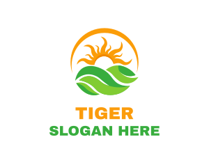 Vegetarian - Sun Leaf Circle logo design