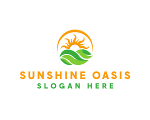 Sun Leaf Farm logo design