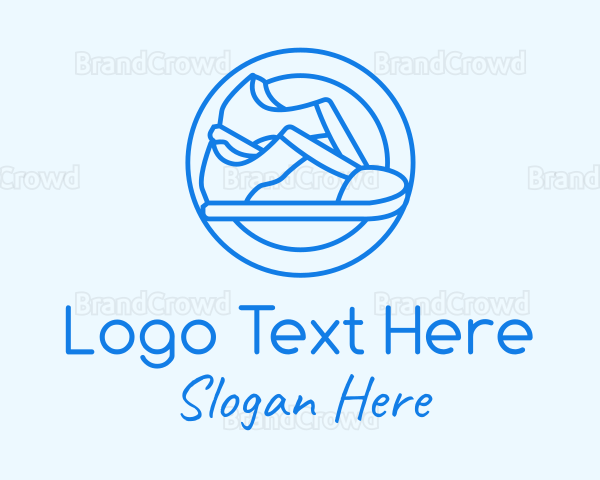 Blue Minimalist Sneakers Logo