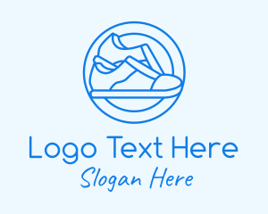 Sneaker - Blue Minimalist Sneakers logo design