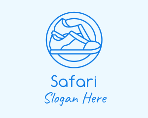 Blue Minimalist Sneakers Logo