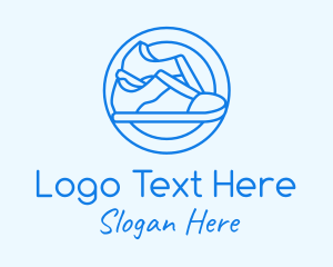 High Top - Blue Minimalist Sneakers logo design