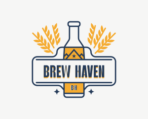 Wheat Beer Bottle logo design