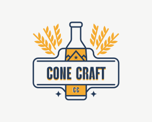 Wheat Beer Bottle logo design