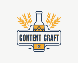 Wheat Beer Bottle logo design