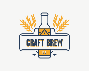 Wheat Beer Bottle logo design